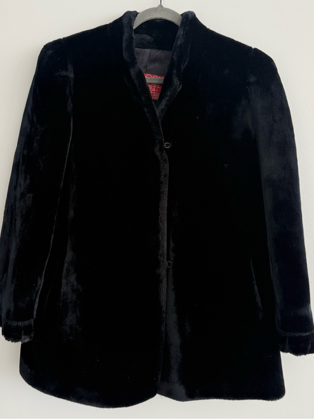 Vintage 1970s Women's Sasson Black Teddy Coat Very Hard to Find.
